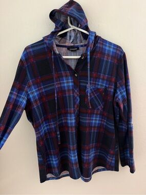 Joe Boxer Plaid Shirt - Blue, Burgundy & Purple
